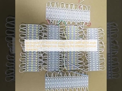 led modülü 7512-5050 RGB güç 0.72W LM60-66LM açı 160 IP65, ışık kutusu ile farklı ışıklı karakterleri gösteriyor