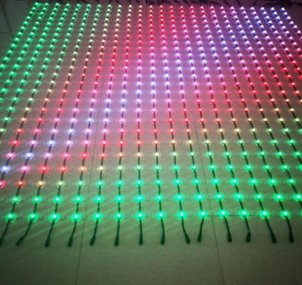 Flexible LED Mesh Curtain Indoor / Outdoor Epistar 3535 RGB LED Net Screen
