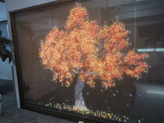 RGB Renkli LED Şeffaf Ekran Dış Açık Şeffaf LED Ekran Mağaza Pencereleri İçin