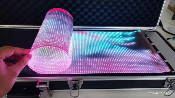 Esnek LED Şeffaf Film Ekranı Reklam İçin Kolay Kurulum LED Panel-p4