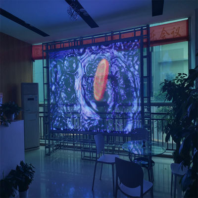 P6 DC5V WE1314 RGB 16 bit LED Şeffaf Film Ekranı Reklam Video Duvar Ekranı