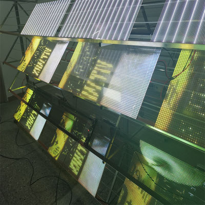 RGB Color LED Transparent Film Screen Indoor / Outdoor Display Video Screen
