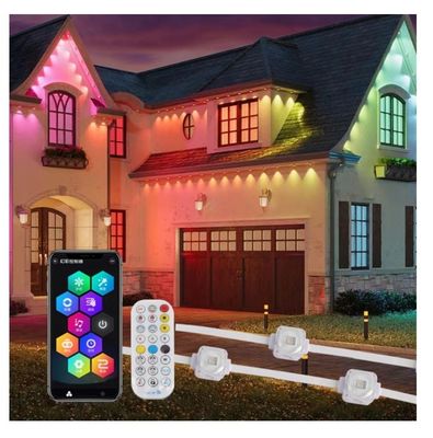 Smart Rainbow Color Changing LED Eaves Lights for Colorful Christmas House Decoration RGB