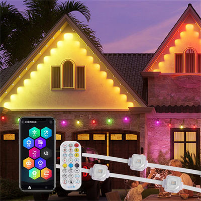 Kalıcı Noel IP67 LED nokta lambaları Rgb Dış Dekorasyon Wifi Akıllı Eave String