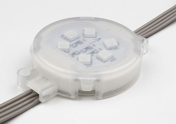 RGB Çok Renkli Değişken LED Piksel Noktası Işığı 24V SMD5050 50mm Bina Evi için IP67 Su geçirmez Dış Işık