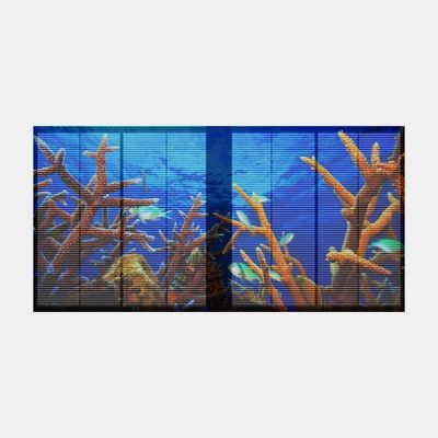 800W/m2 Maximum Power Transparent Glass LED Grille Screen for Indoor Outdoor Full Color Electronic Advertising