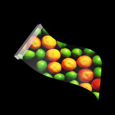 Soft Transparent Glass Led Display Adhesive Cuttable with Seamless Grille Screen Easy Stand Installation