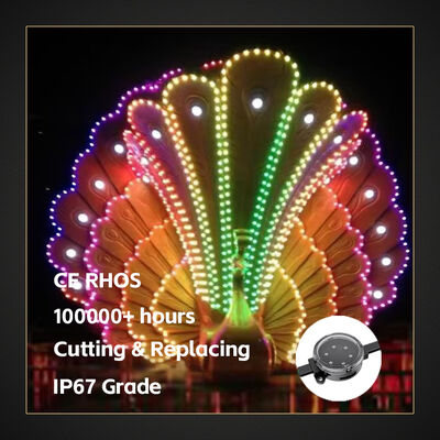 40mm IP67 LED Nokta Işık Kaynağı Su geçirmez Piksel Işık Akıllı Kontrol Programlanabilir RGB Bina Cephesi Köprüsü Manzara Dekorasyonu Işıklandırma
