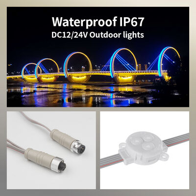 30mm 12V SMD3535 RGBW IP67 Waterproof LED Point Light with 120 Beam Angle and UV Resistant PC Material